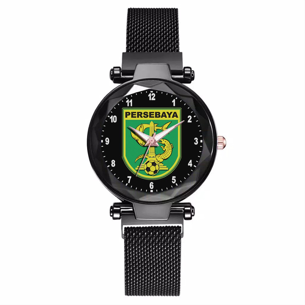 Jam Tangan Wanita Custom - PERSEBAYA MOTIF 13 Free Box &amp; Batre Cadangan