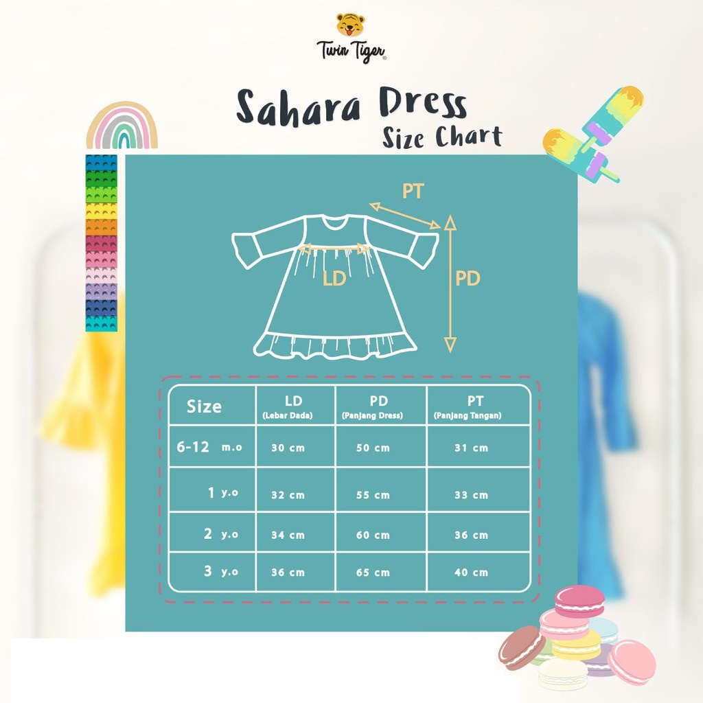 Twin Tiger Baby Sahara Dress Gamis Anak Perempuan 6-36 Bulan