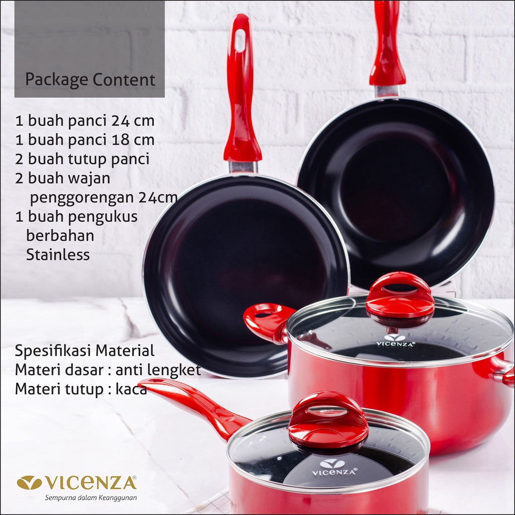 Set Panci Vicenza Peralatan Masak Praktis V707