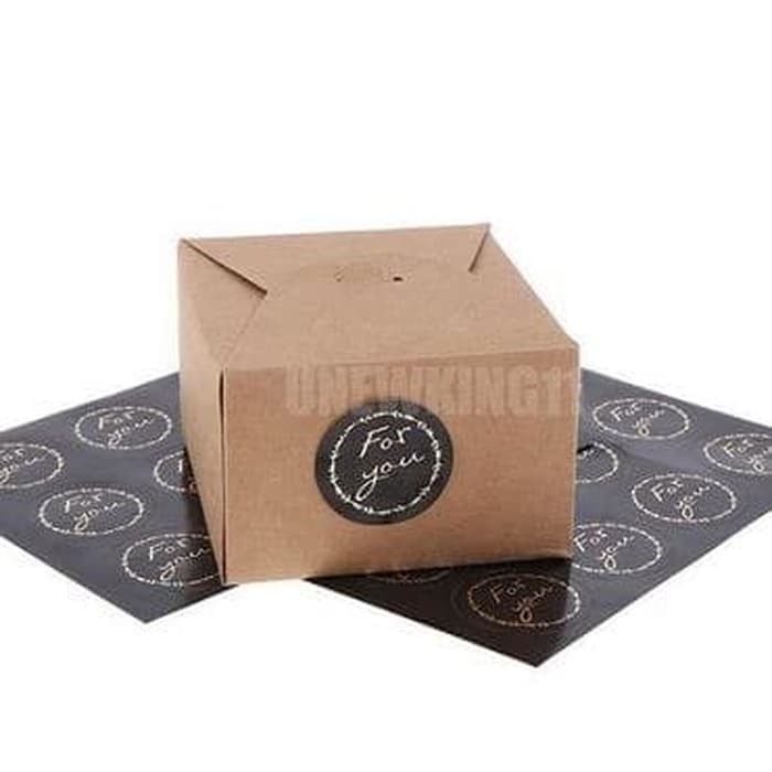 Paper Tags Sticker FOR YOU - Round Gold on Black (1sheet/12pcs)