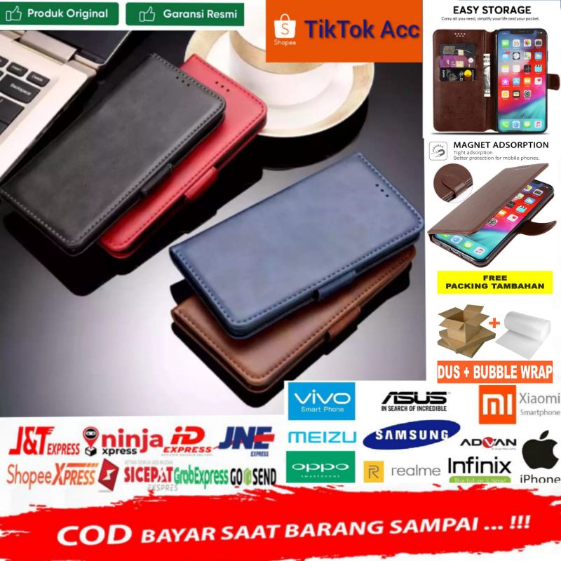 ACC HP  REALME C1 C2 C3 C11 C12 C15 C17 C20 C21 C25 C25y C25s Narzo 30a a Nazno 20 Flip Cover Wallet