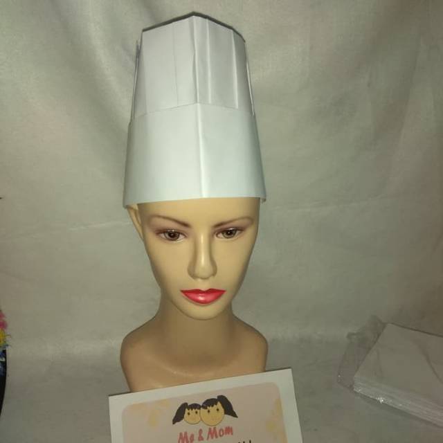 10 pcs chef hat topi koki kertas 15 cm