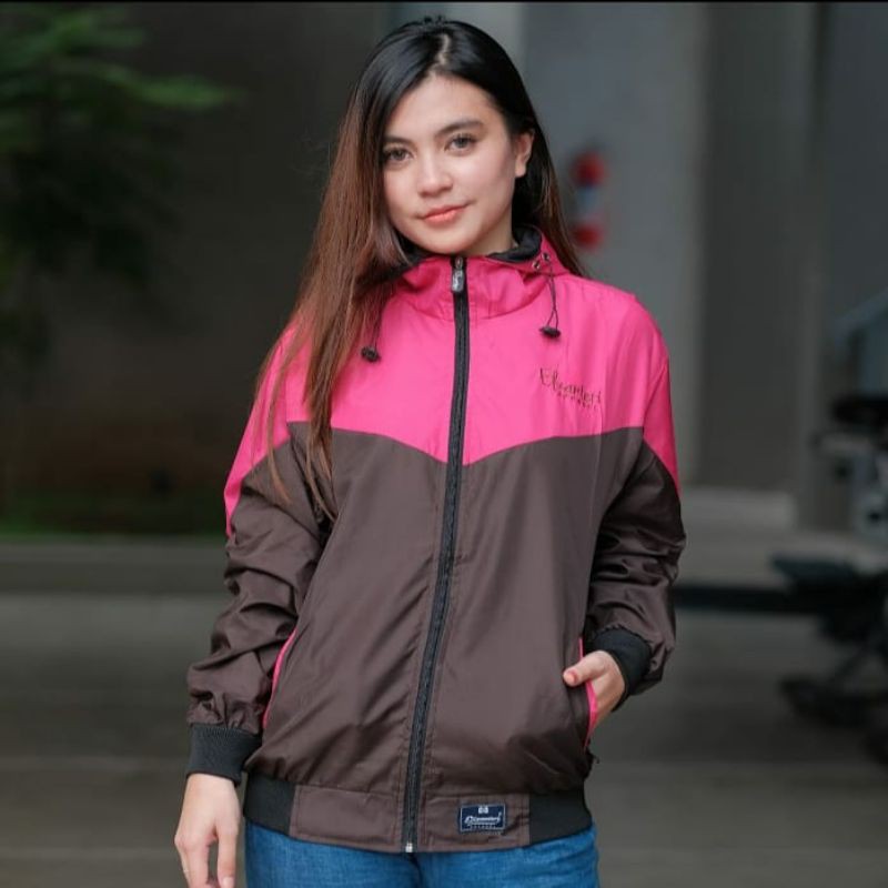 JAKET WANITA PARASUT ELZANTERI ORIGINAL / JAKET CEWEK TERLARIS / JAKET TERBARU-Ruby - Darkbrown