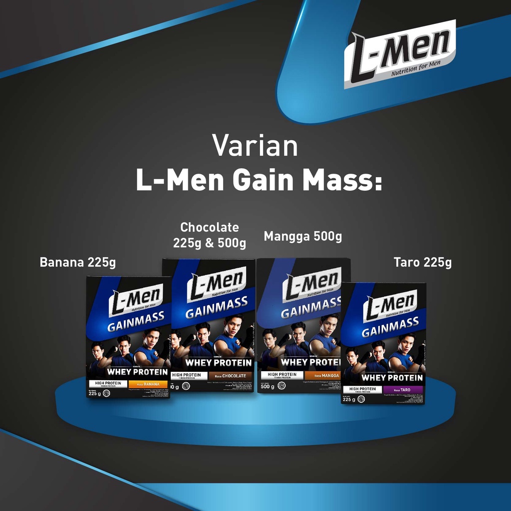 L-Men Gain Mass Taro 225 gram - Suplemen Penambah Massa Otot Tinggi Whey Protein