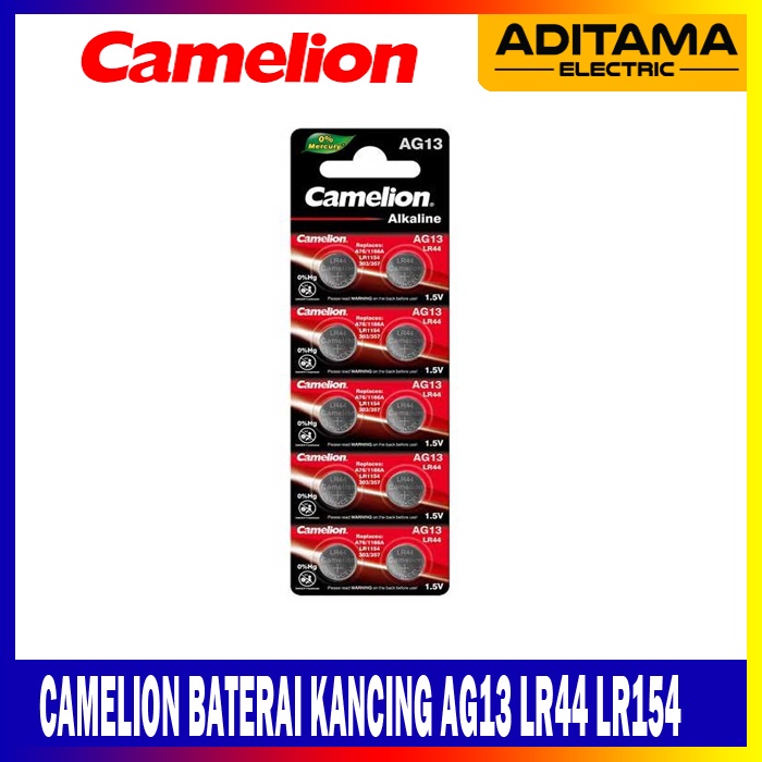 BATERAI JAM TANGAN CAMELION AG13 LR154/CAMELION BATERAI KANCING AG13 LR44 357