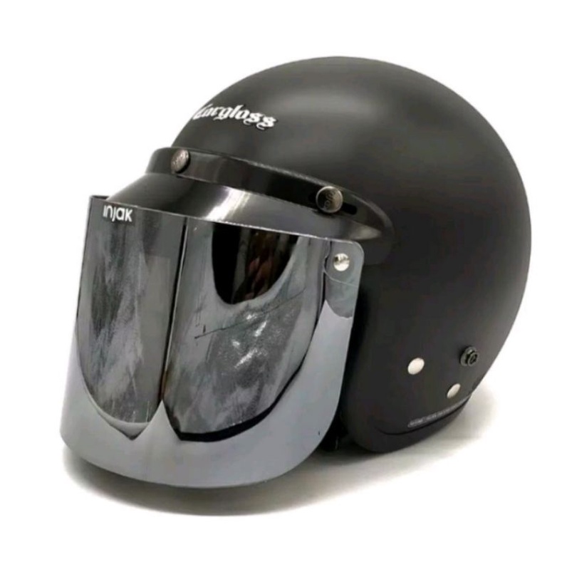 ,⭐⭐⭐⭐⭐(termura) HELM CARGLOSS WARNA HITAM DOP MERK DCS SNI KACA INJAK SMOKE SILVER PELANGI
