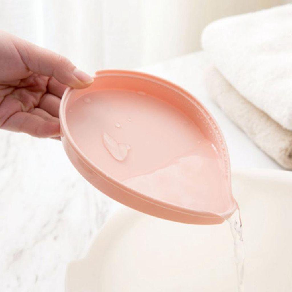 [Elegan] Sabun Piring Fashion Praktis Bahan PP Nampan Tiriskan Bentuk Daun Rak Penyimpanan Sabun Lapisan Ganda