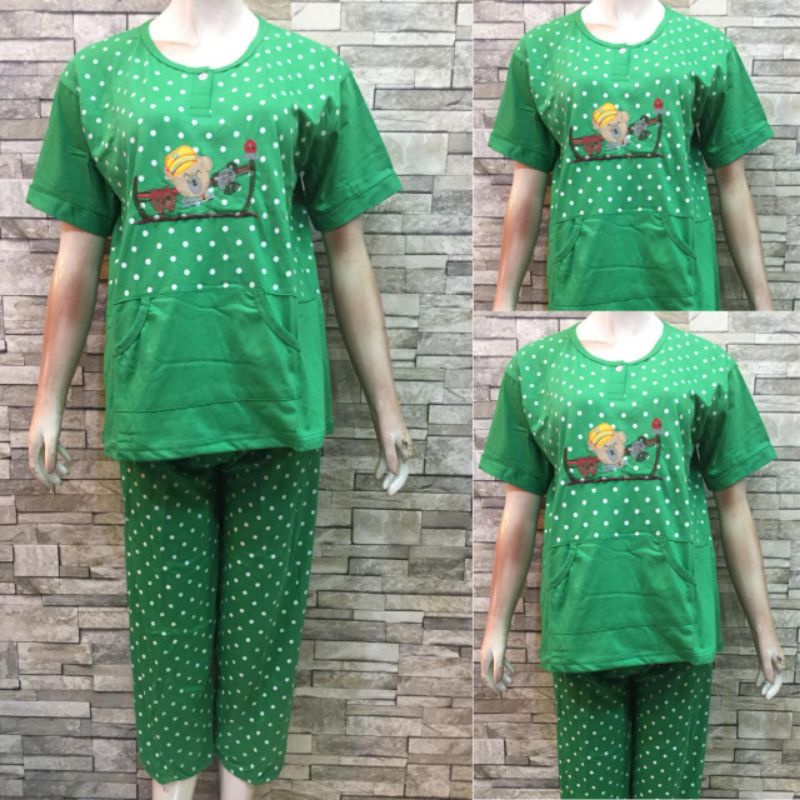 CP SIELIE WARNA | BAJU TIDUR DEWASA| PIYAMA | COD-6048 Hijau