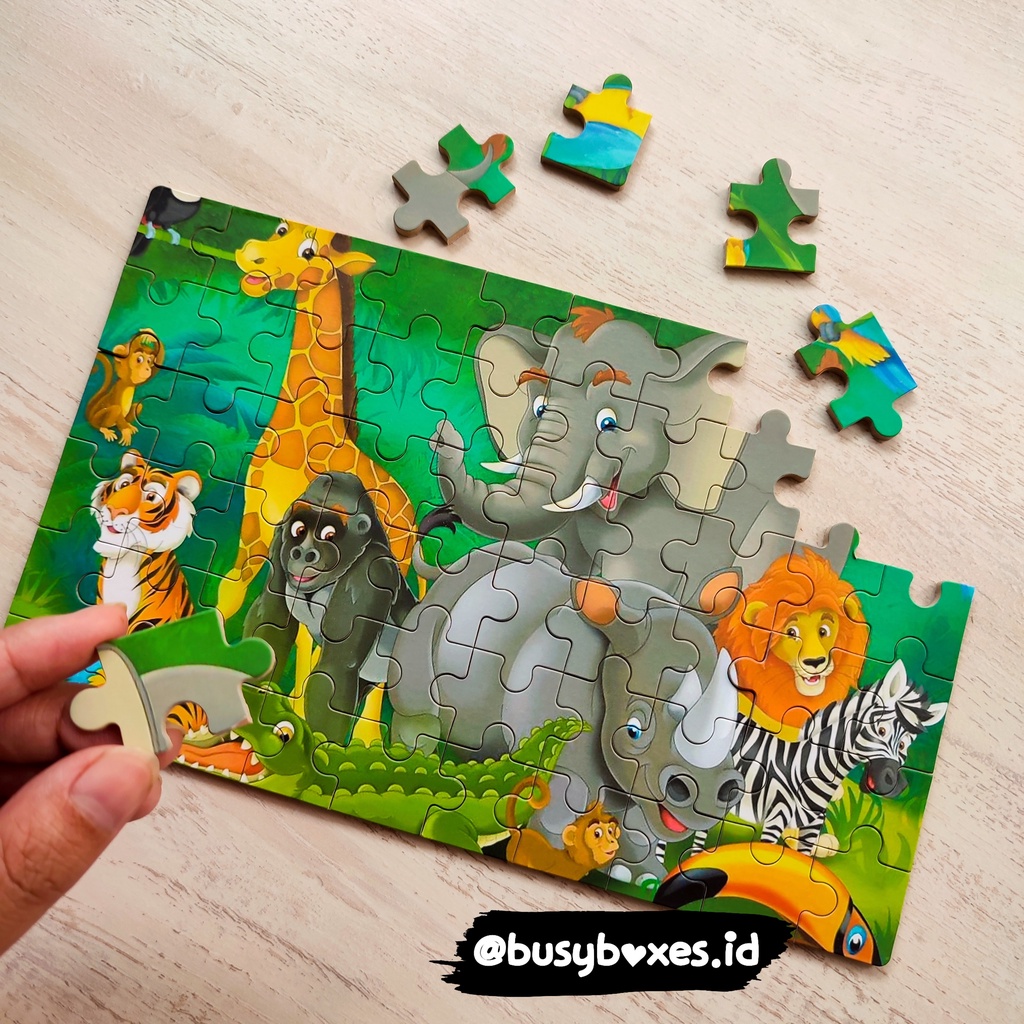 [busyboxes.id] Mainan Edukasi puzzle kayu animals kebun binatang