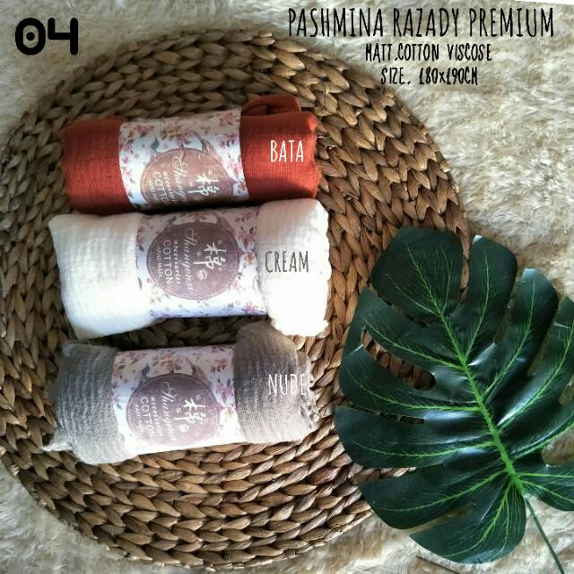 PASHMINA KUSUT RAWIS / PASHMINA RAWIS SEMUA SISI/ SHAWL COTTON RAZADY PREMIUM-4