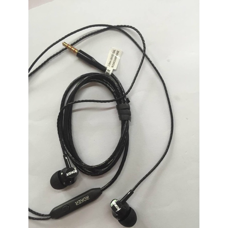 GROSIR HANDSFREE ROKER RK25K INDENTIC WITH VOLUME CONTROLLER EXTRABASS EARPHONE ORIGINAL