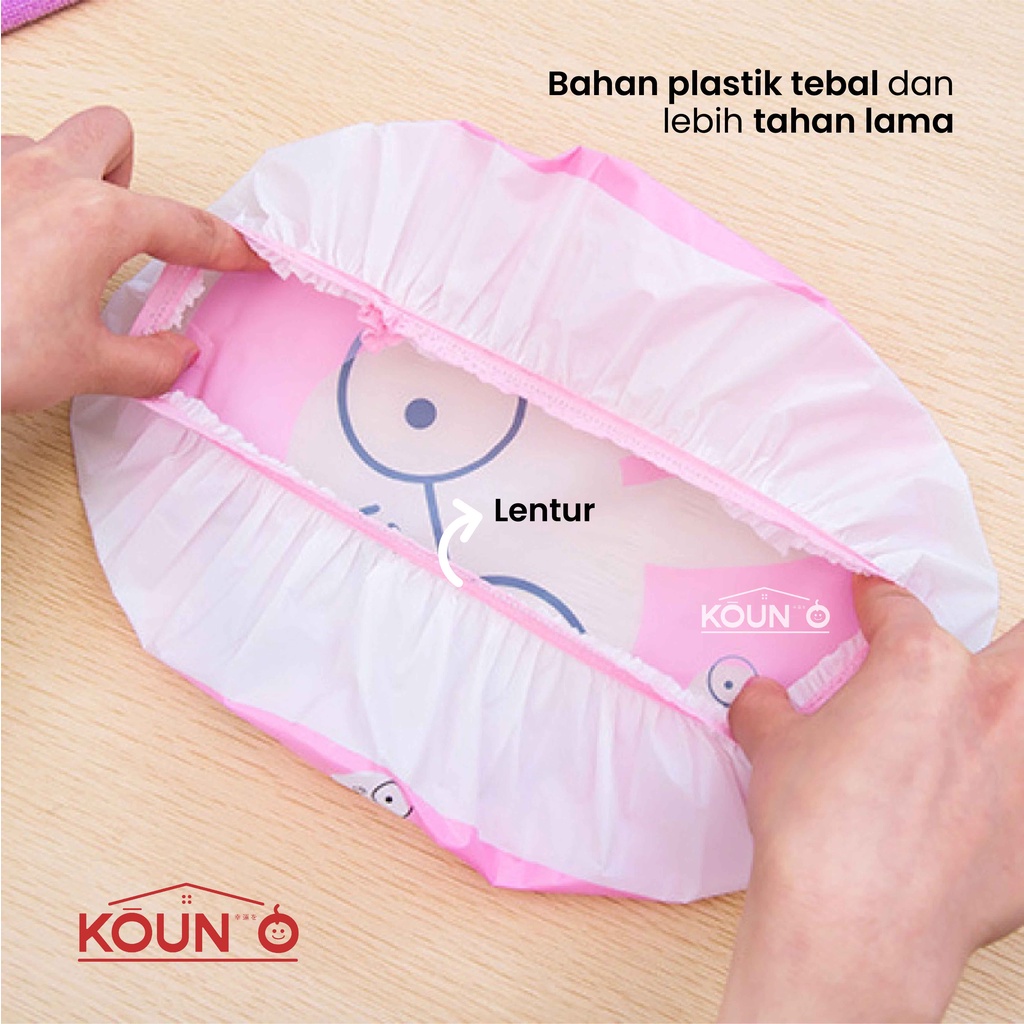 Shower Cap Topi Penutup Rambut Kepala Mandi Karakter Motif Dewasa Anak Anti Air Waterproof Bath