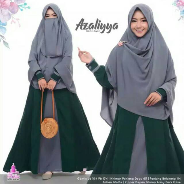New ready Gamis azzaliyya syari ori by aiisha