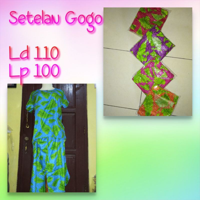 Setelan gogo motif daun