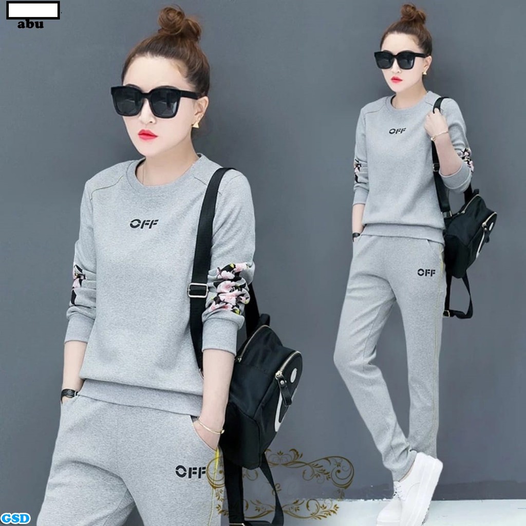 St Opp/Stelan Baju Celana Wanita/Pakaian Setelan Baju Training/Set Baju Casual Wanita Modis Premium