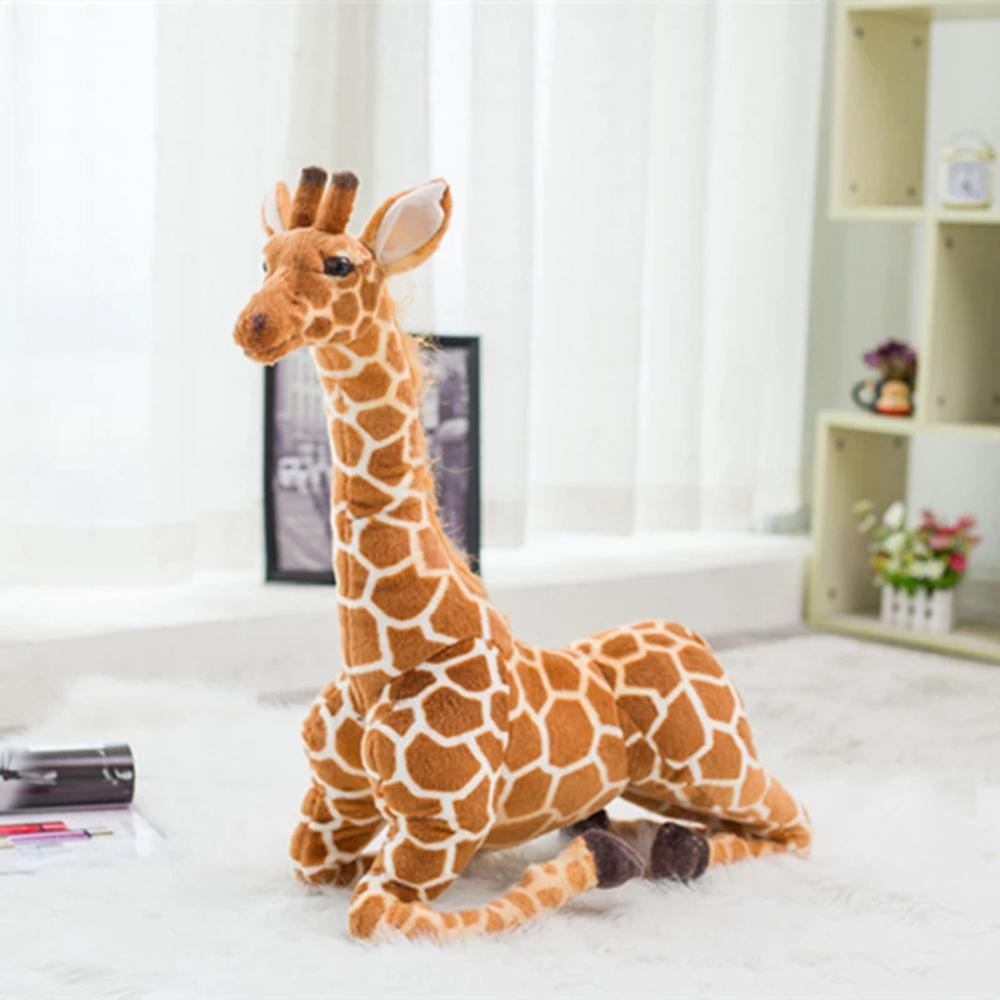 REBUY Rebuy Giraffe Plush Toys Hadiah Ulang Tahun Anak Mainan Anak Dekorasi Kamar Tidur Simulasi Boneka Jerapah