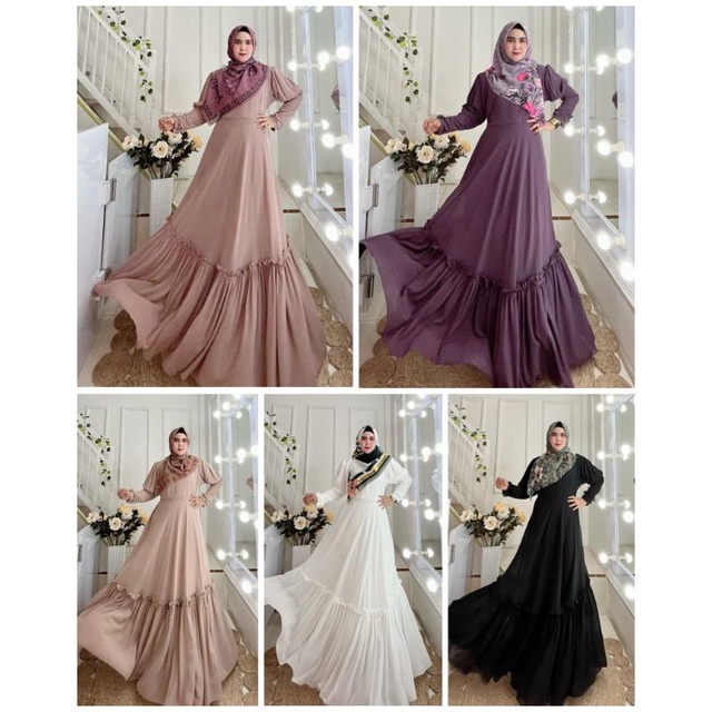 Dress Nesya Premium ORI by Yodizein Syari / Gamis Set Syar'i / Baju Syari Terbaru / Dress Muslimah /