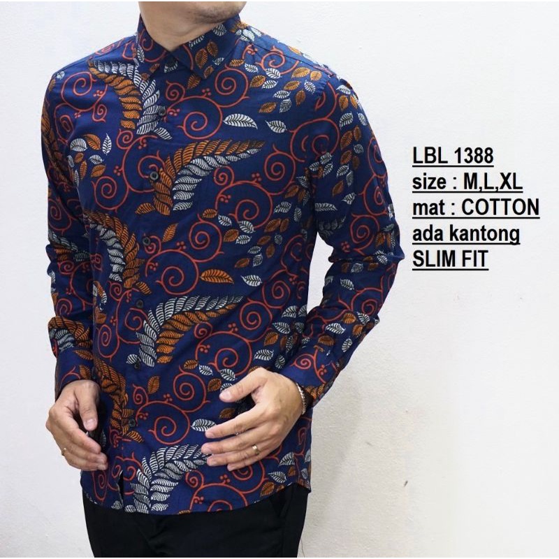 KEMEJA PRIA BATIK SLIM FIT MODERN LENGAN PANJANG LB547