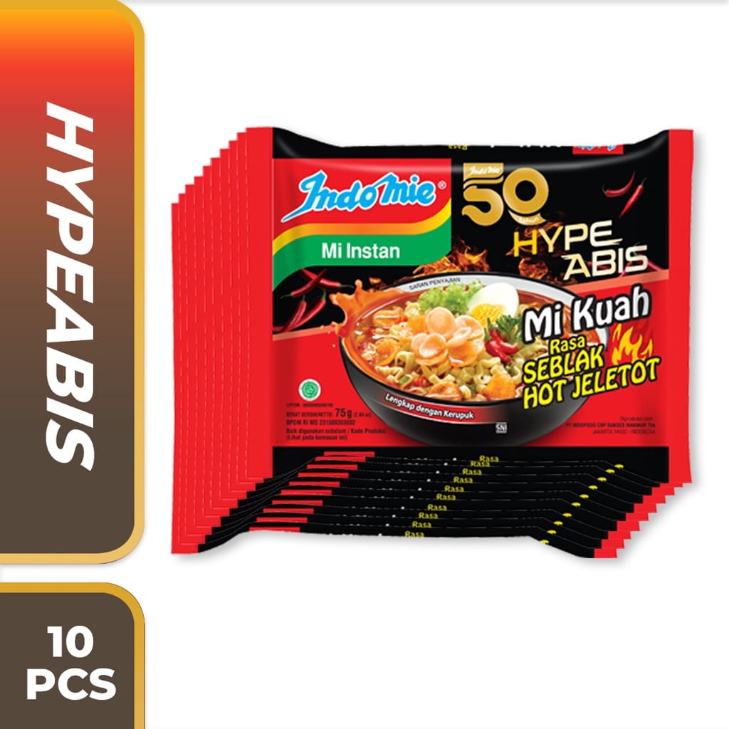 Mi instant hype abis seblak hot jeletot Indomie (per 10pc ) mie enak dan murah