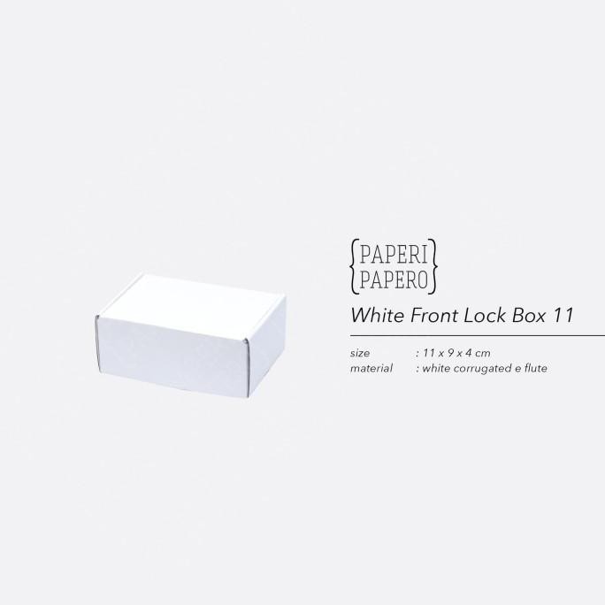 

Kualitas Terbaik] White Front Lock Box - Boks Putih Packaging Hampers (11 X 9 X 4 Cm)