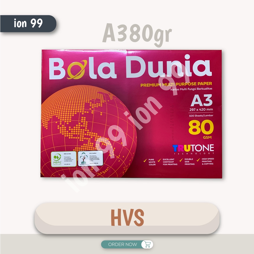 

Kertas HVS 80gr A3 Bola Dunia Rim