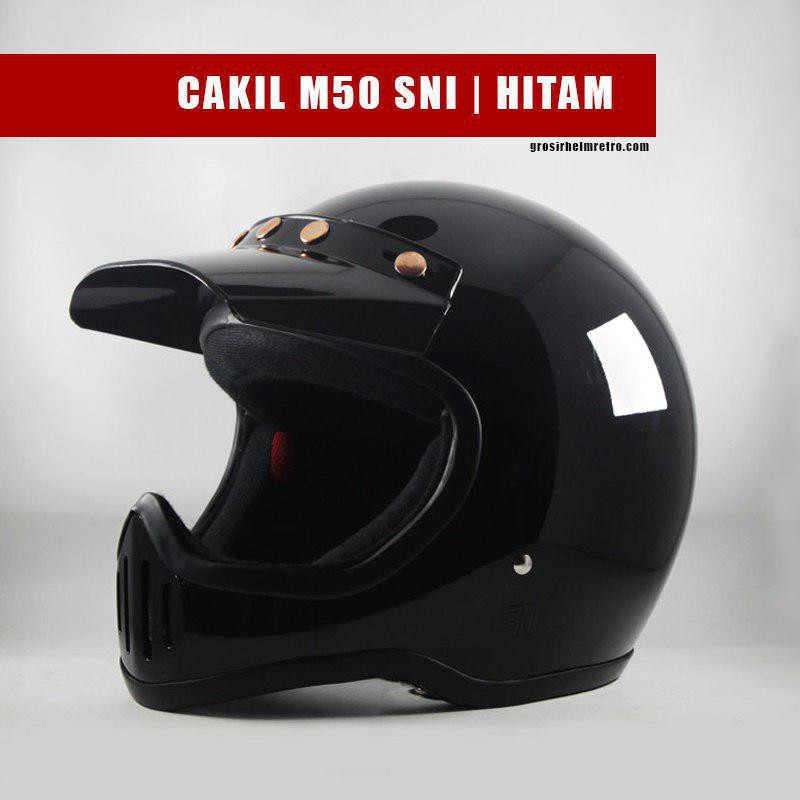Helm retro full face cakil M50 SNI Hitam