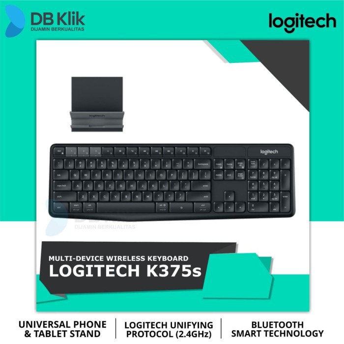 Keyboard Wireless Bluetooth Logitech K375s Multi Device