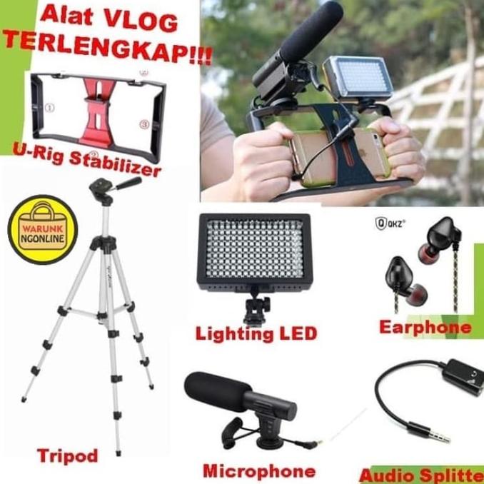 Terlaris Paket Lengkap Alat Vlog - Youtuber - Vlogger - Videografi - Rekaman