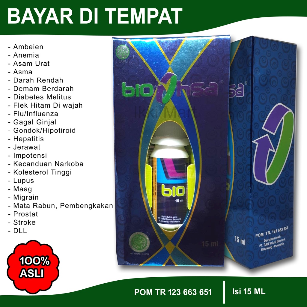 

Bio Hsa Isi 15 Ml | Obat Bio Hsa | Jamu Bio Hsa | Jamu Tetes Bio Hsa | Herbal Tetes Menagatasi Berbagai msaalah Penyakit Dan Menjaga Kesehatan | Asli Bio HSA | Original Bio hsa