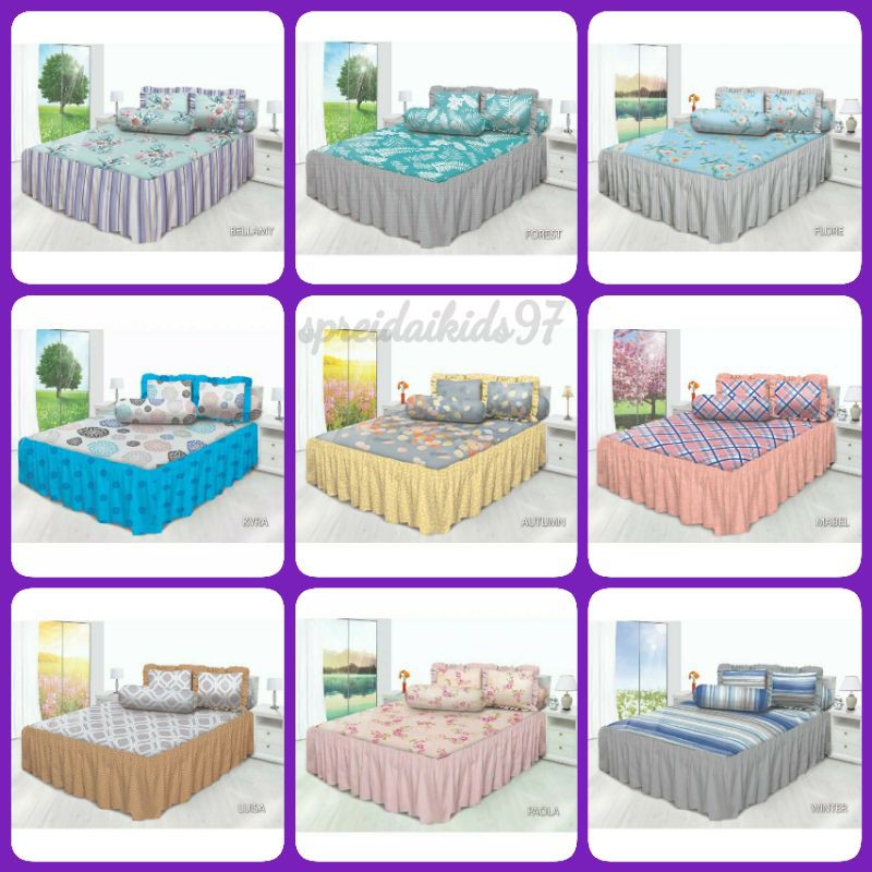 SPREI RUMBAI MY LOVE TOPI ( 160X200 / 140x200 ) HARUKA,GARDENIA,RETRO,ORENJI,CANIS,BOHEMIAN
