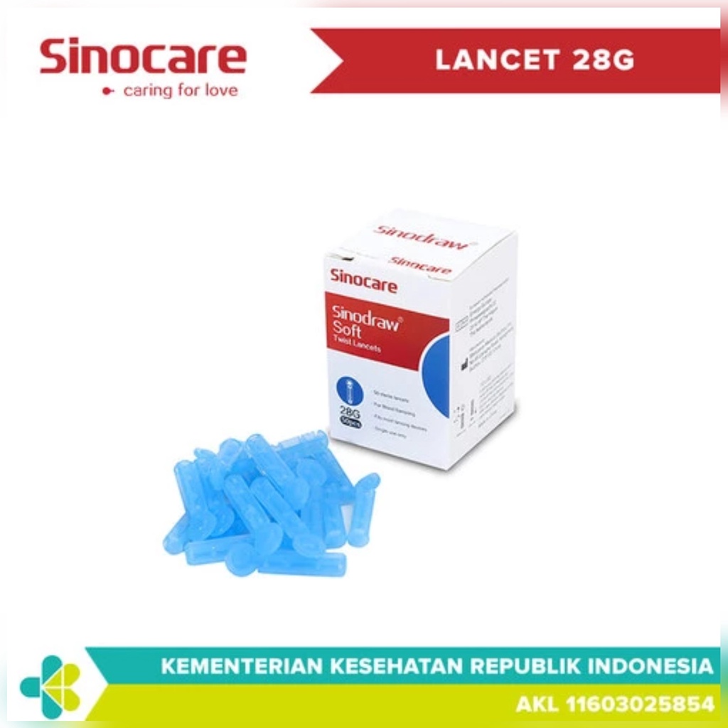 Paket Lengkap 50 set Sinocare Safe Accu (Alat+ 50 Strip + 50 Jarum + 50 Swabs)