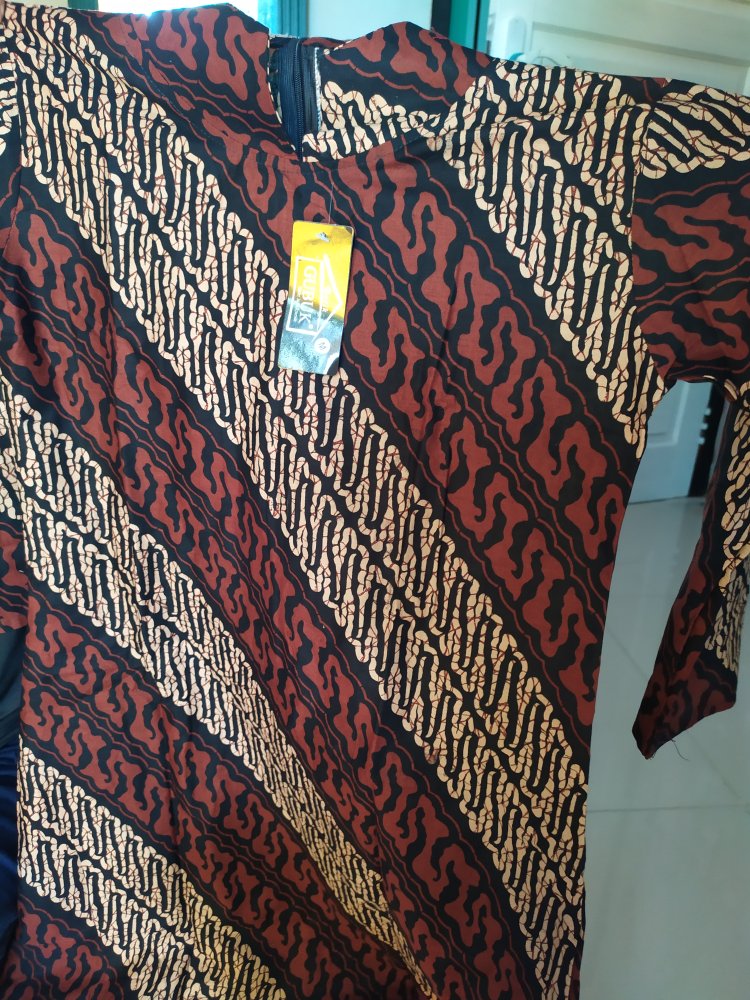 M-l-xl-xxl Batik Tunik Wanita Asj Sa Hrb026 Kenongo Pekalongan Sogan Tulis