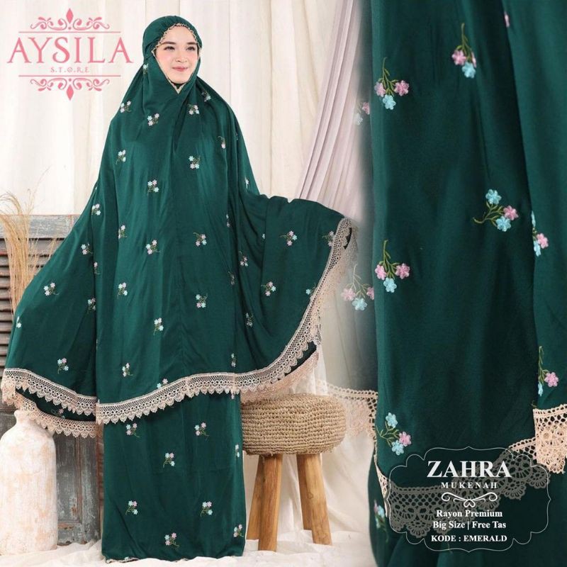 muken zhra 2in 1 bahan katun rayon/mukena dewasa