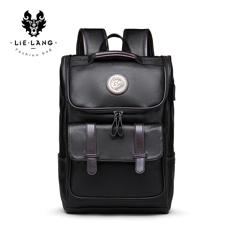 leather school backpack