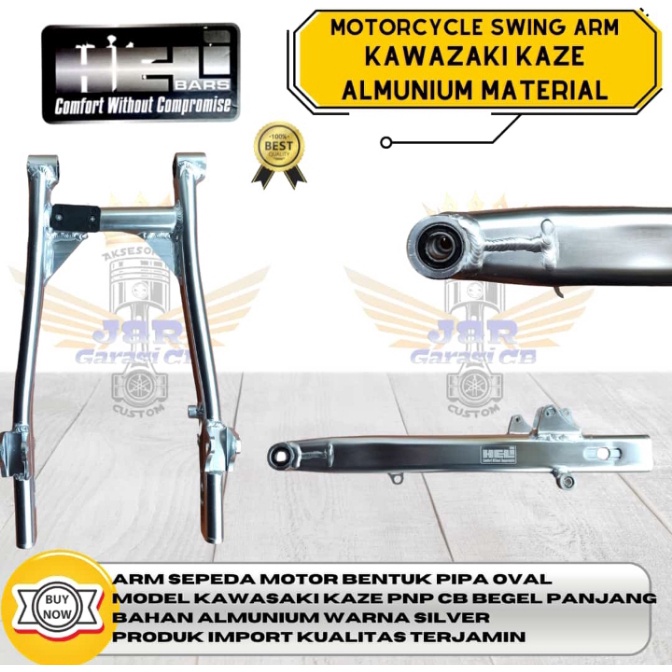 Arm Kaze Helibars Oval Pnp CB Begel Panjang Almunium Silver