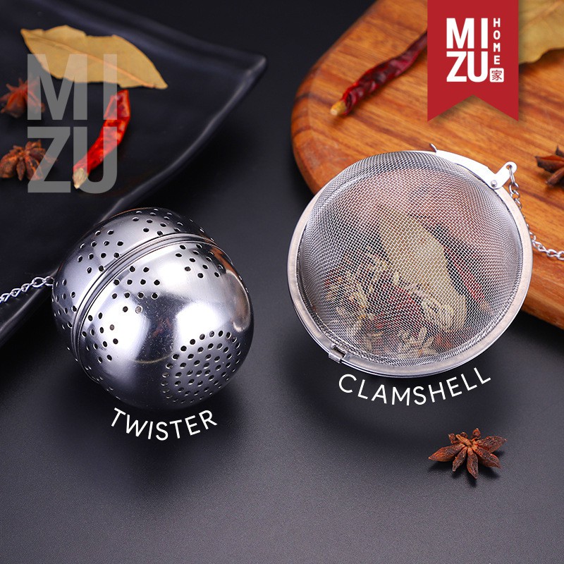 MIZU SAENGGANGCHA Tea Infuser Ball Saringan Teh Rempah Spice Seasoning Strainer FULL 304 STAINLESS-2