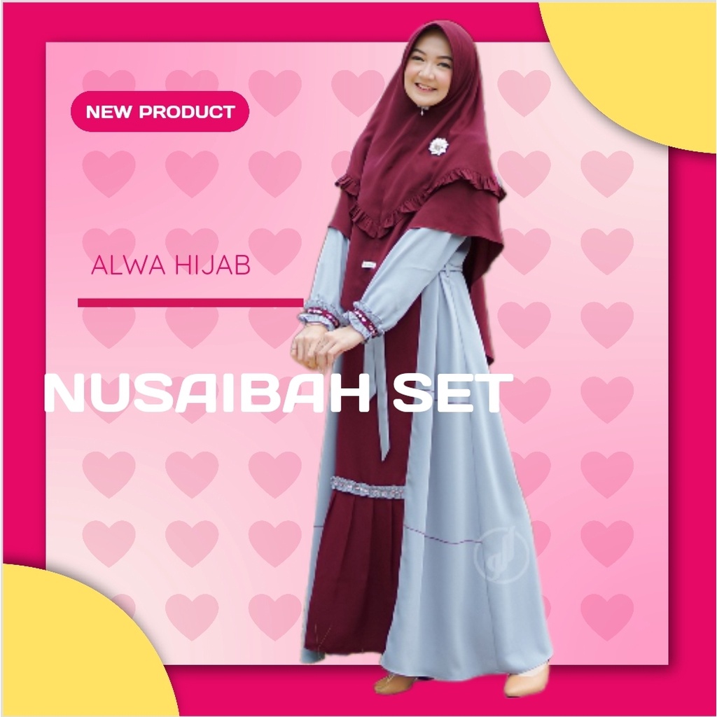 nusaibah set gamis alwa hijab / adzkia home