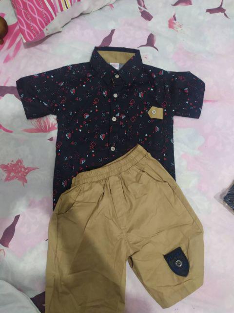 Setelan Kemeja Motif Garis Kotak [ Harga Termurah ]