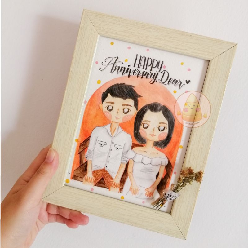 

Custom Illustration Portraits Watercolor Hadiah Graduation Gift 5R / 4R