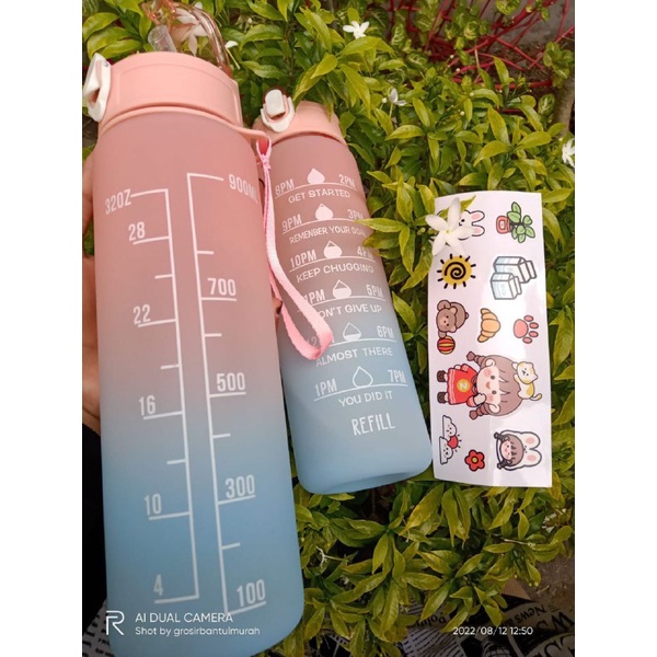 BOTOL VIRAL GRADASI 900 ML BOTOL UNIK BOTOL TRENDING GRADASI MOTIVASI