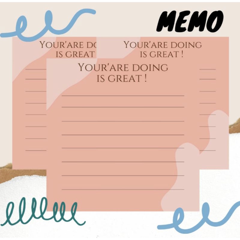 

MEMO PAD|MEMO PASTEL|MEMO you'are doing is great!