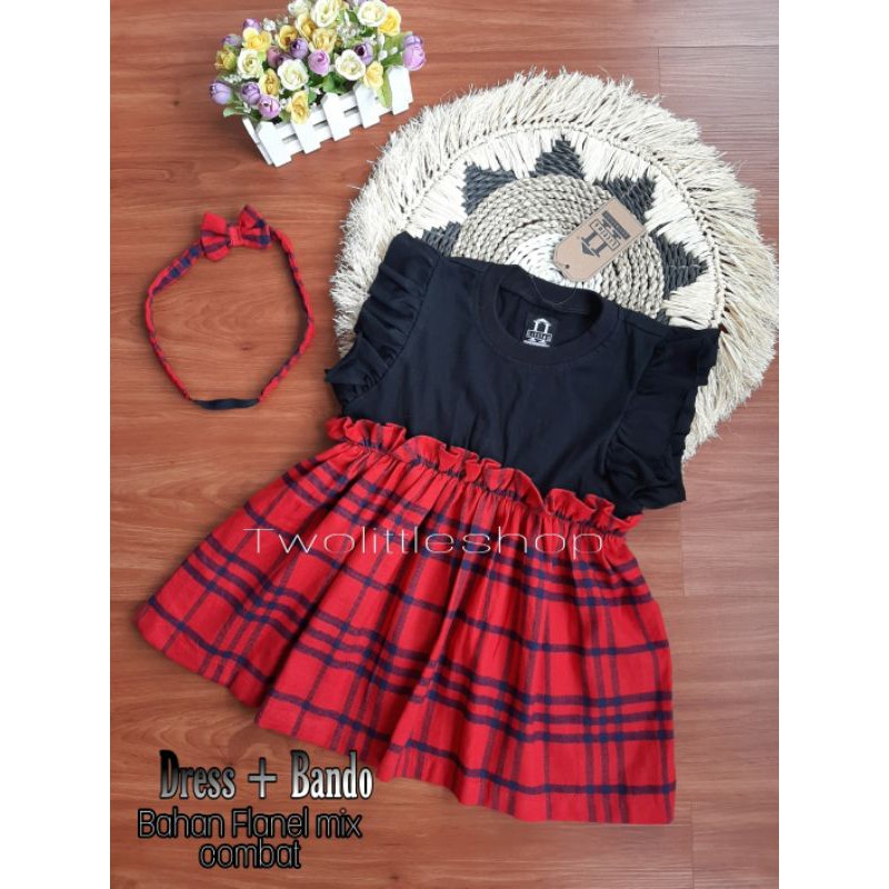 Dress flanel anak