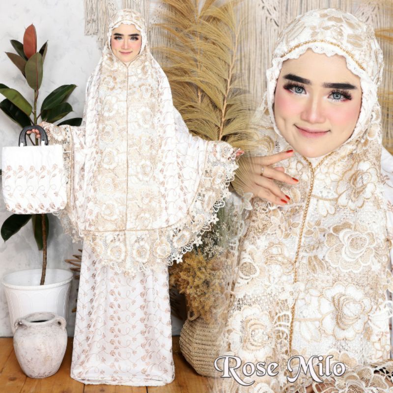 BISA COD Mukenah  SUTRA  jepang  full swarovski cocok untk hadia dan untk hantaran