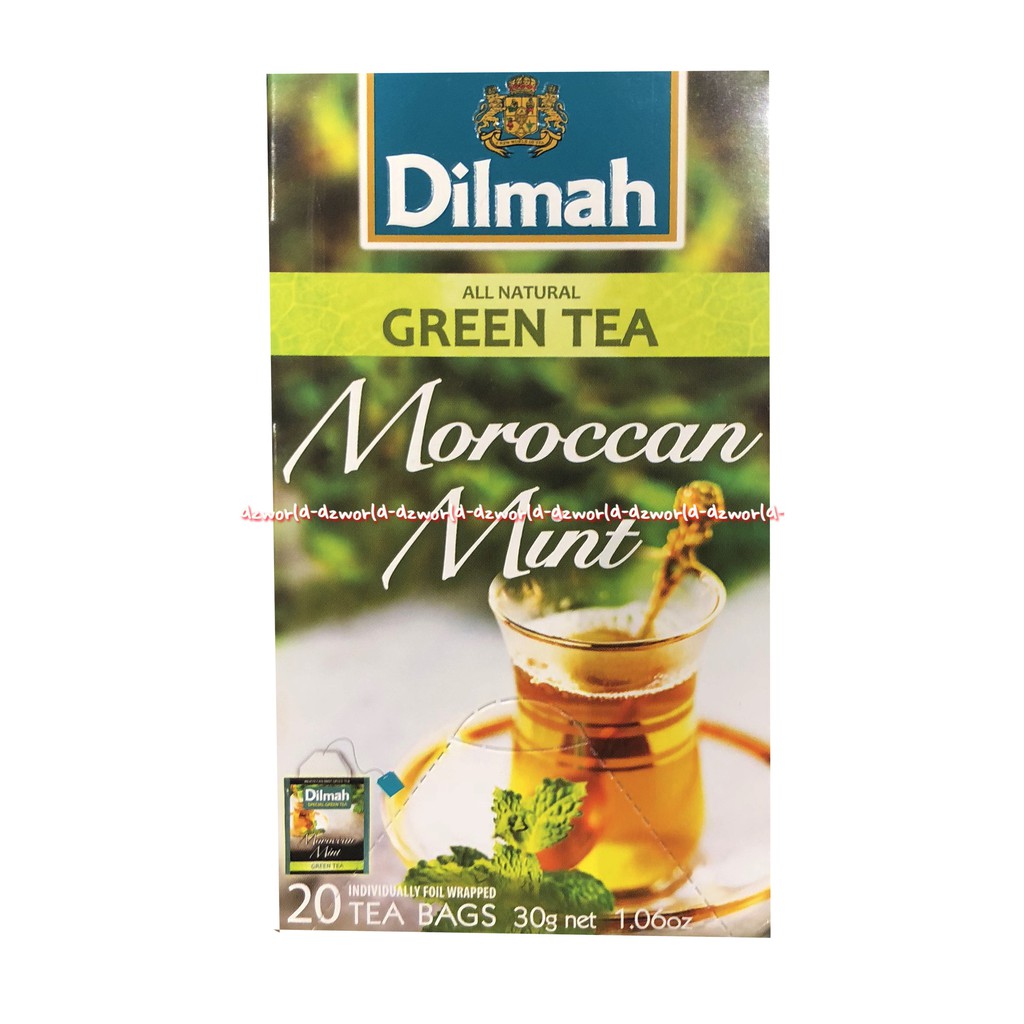 Dilmah Green Tea Moroccan Mint 20Tea Bag Dil Mah Daun Pepermint Teh Hijau