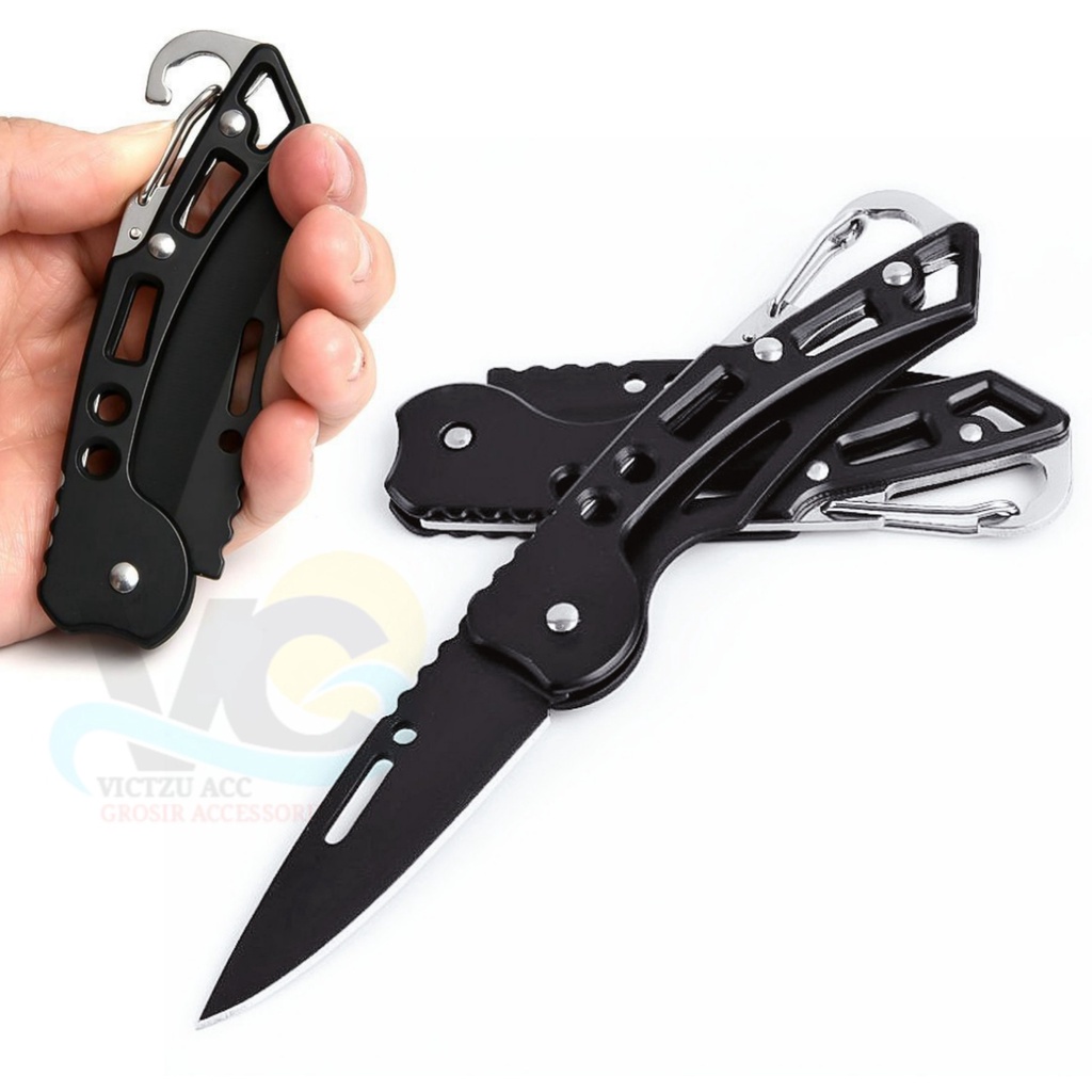 Pisau Lipat CARABINER KNIFE Pisau Dapur Serba guna Multifungsi Survival Camping Outdoor