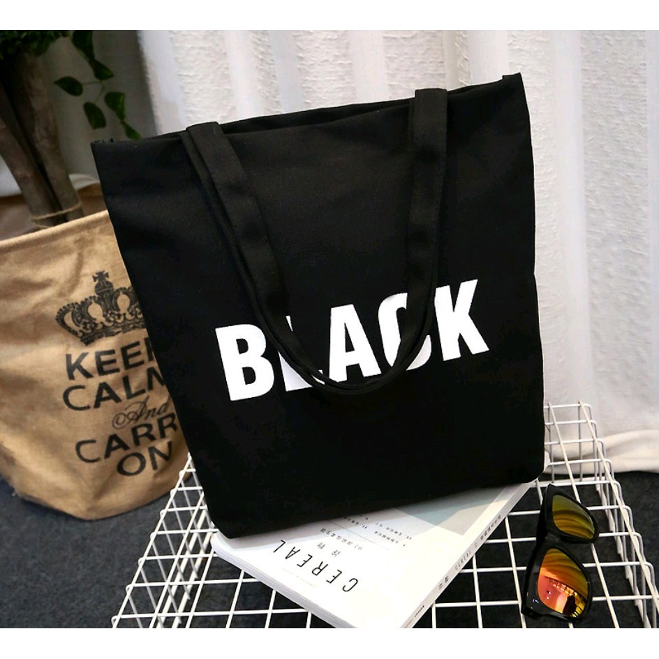 Totebag Korea Warna warni Tas Kanvas Tote Bag