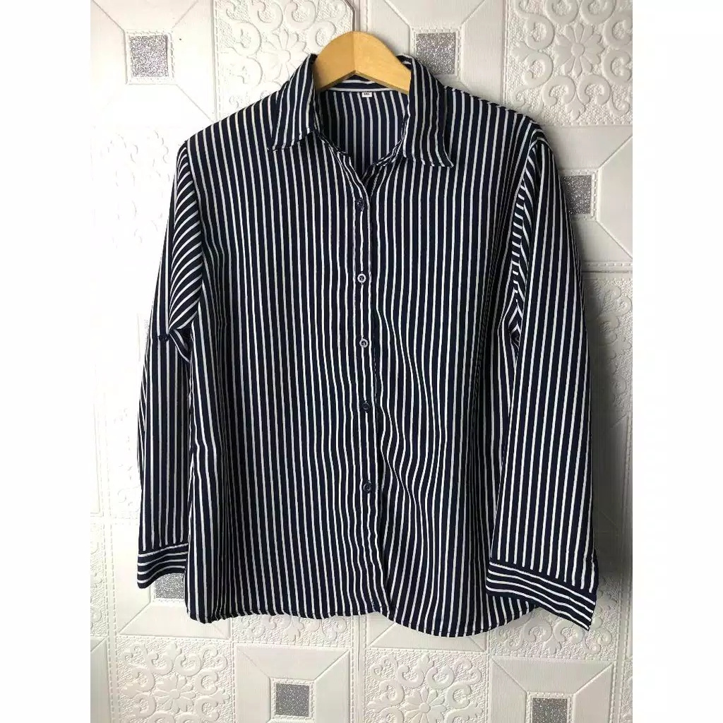 Kemeja Monalisa Premium Salur Mini L XL XXL XXXL