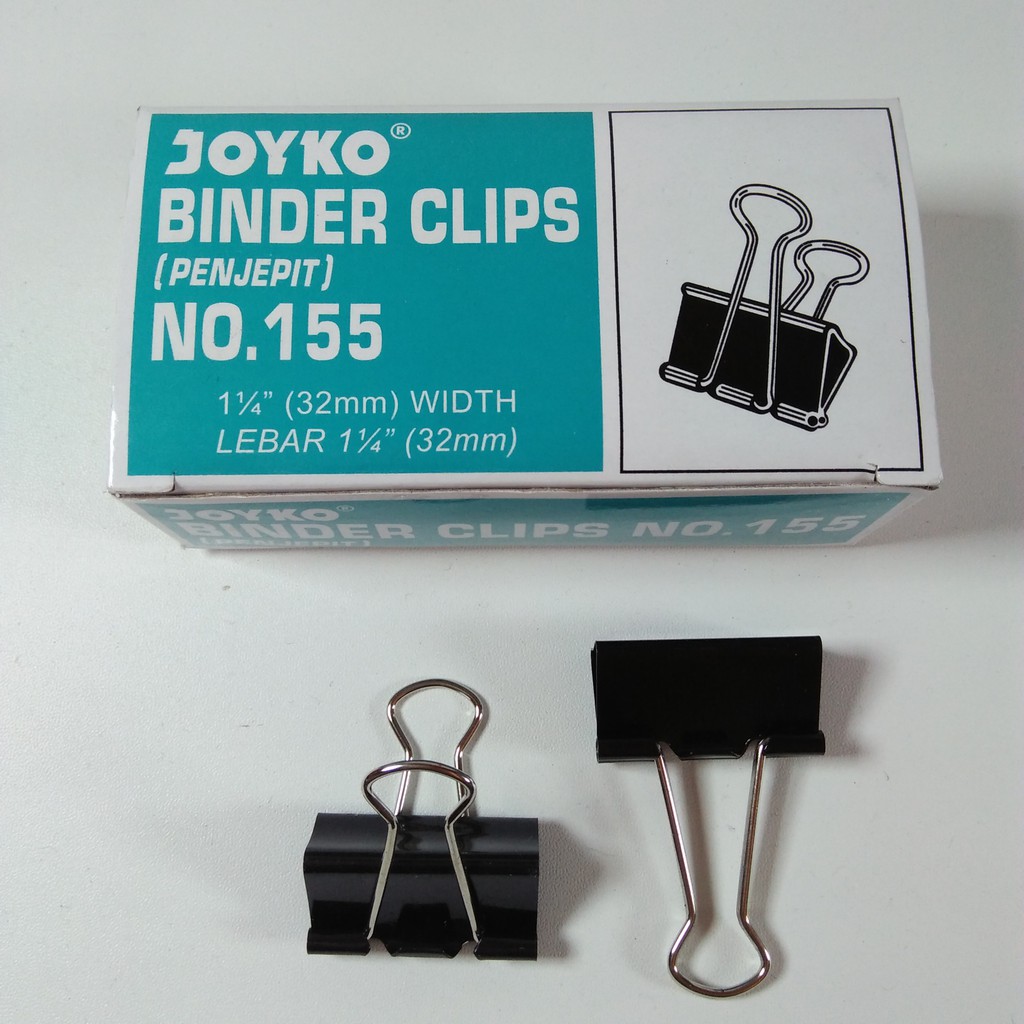 

[PAK] BINDER CLIPS JOYKO NO. 155 KLIP KERTAS PENJEPIT*