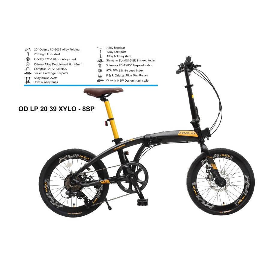 SEPEDA LIPAT ODESSY NEW XYLO FRAME ALLOY OD LP 20 39 - 8 SPEED