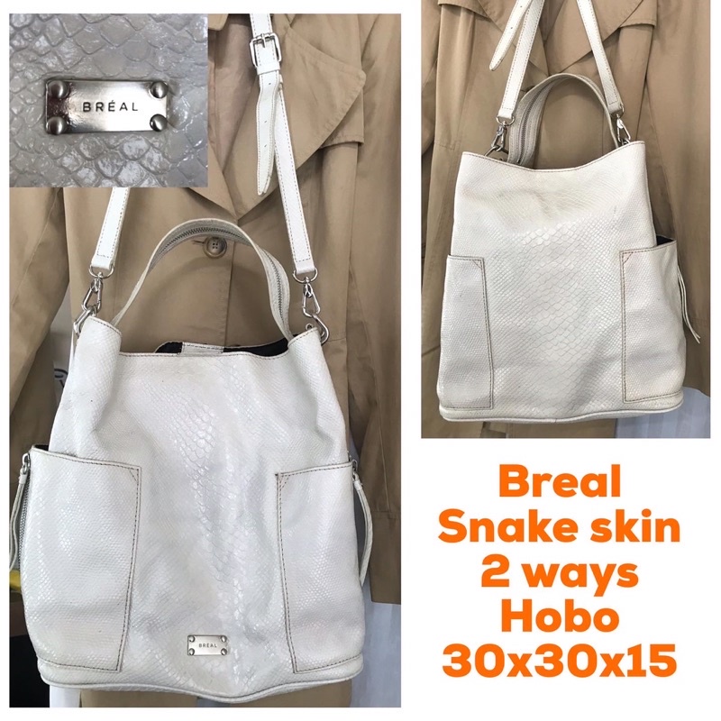 tas shoulder bag hobo selempang wanita breal snake skin pattern leather kulit second bekas preloved